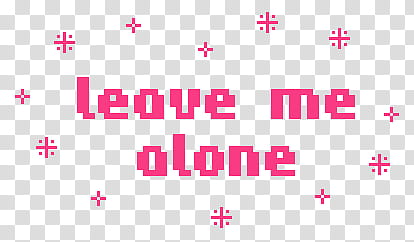 PASTEL PIXELS IV, leave me alone text overlay transparent background PNG clipart