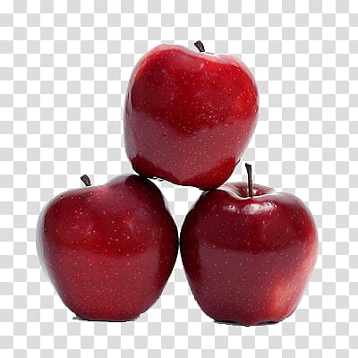 Fruits, three red delicious apples transparent background PNG clipart