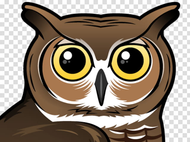 owl bird bird of prey eastern screech owl, Cartoon, Brown, Great Horned Owl transparent background PNG clipart