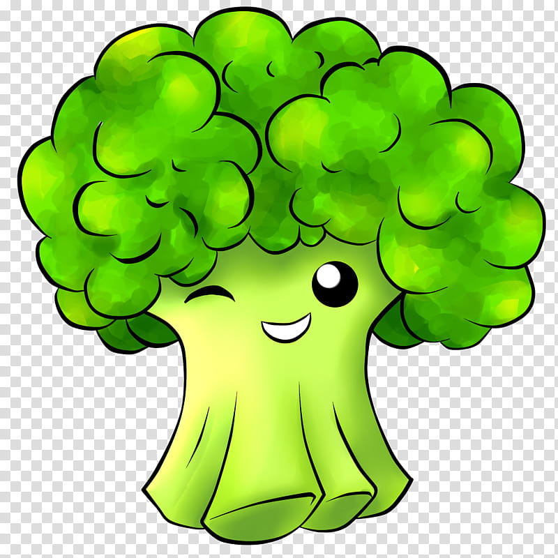 Kawaii Broccoli, broccoli with face cartoon transparent background PNG clipart