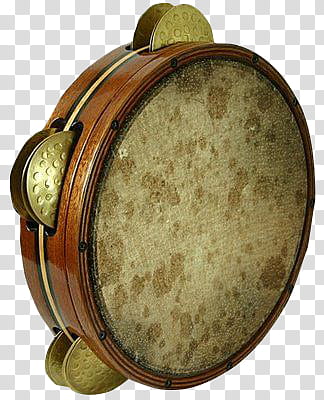 Instruments, brown wooden tambourine transparent background PNG clipart