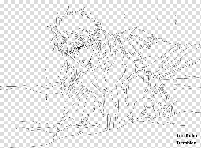 Daiguren Hyourinmaru Full Maturity Lineart, anime character sketch transparent background PNG clipart