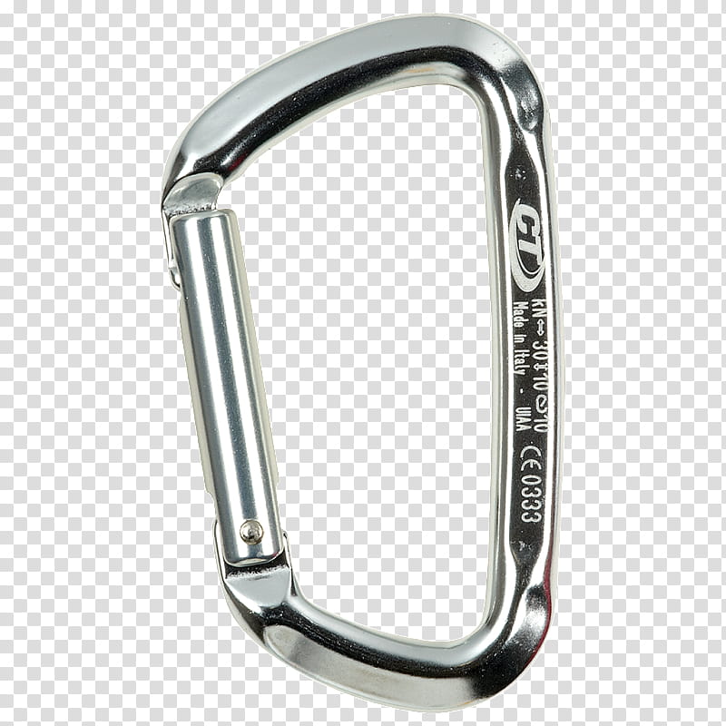 Silver, Carabiner, Climbing, Climbing Technology Dshape One Size, Petzl Djinn Carabiner, Maillon, Mountaineering, Rockclimbing Equipment, Climbing Harnesses transparent background PNG clipart