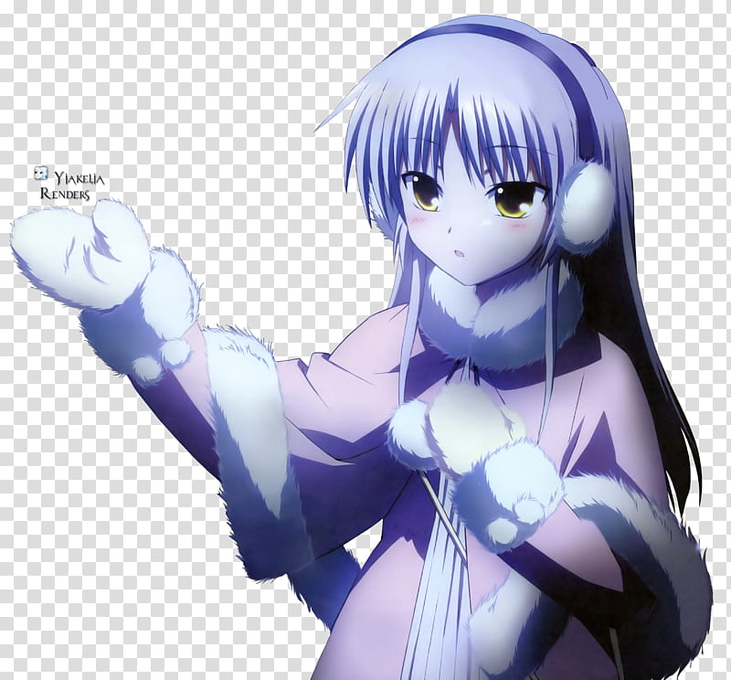 Kanade Tachibana Winter, purple-haired female fictional character wearing snow gloves art transparent background PNG clipart
