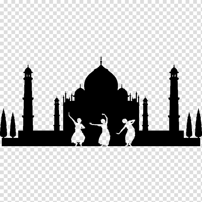 Taj Mahal Drawing, Black Taj Mahal, Silhouette, Papercutting, Landmark, Human Settlement, Mosque, City transparent background PNG clipart