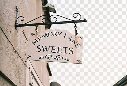 , Memory Lane sweets signage transparent background PNG clipart