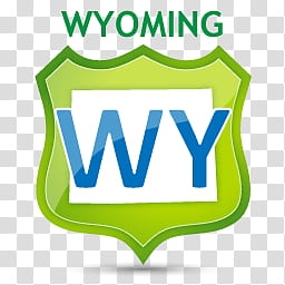 US State Icons, WYOMING, green Wyoming road sign illustration transparent background PNG clipart