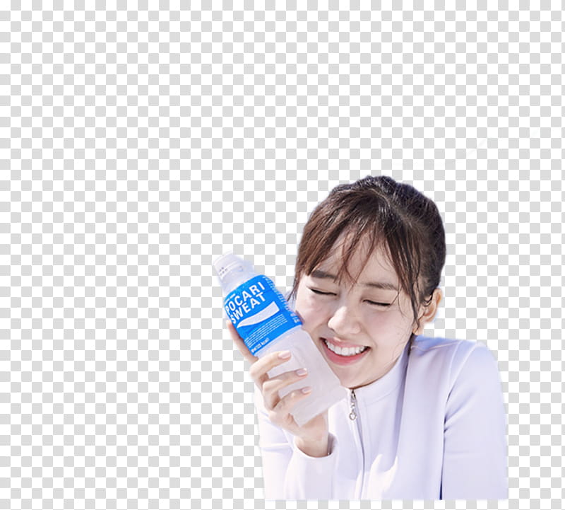 Kim So Hyun, woman holding Pocari Sweat bottle transparent background PNG clipart