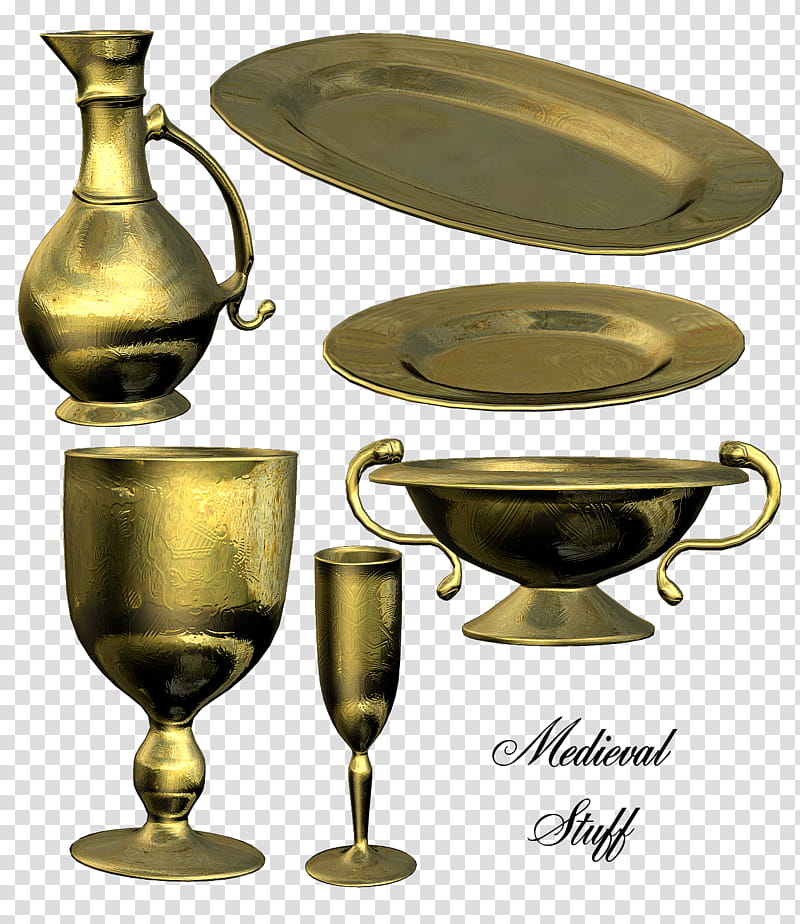 Medieval Stuff free, gold Medieval dinnerware set transparent background PNG clipart