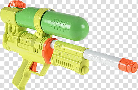 , green and orange Super Soaker water gun toy art transparent background PNG clipart