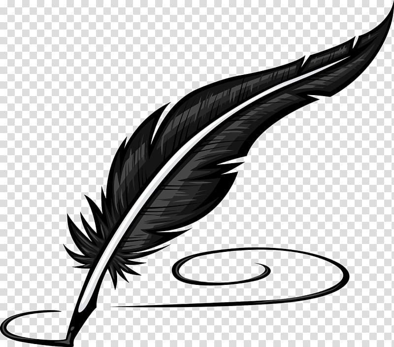 Feather Quill Black Ballpoint Pen