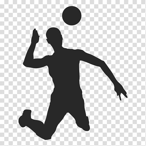 volleyball player silhouette throwing a ball basketball player playing sports, Football, Soccer Kick, Ball Game transparent background PNG clipart