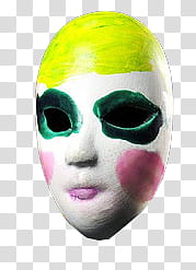 part, white, yellow, pink, and green mask transparent background PNG clipart