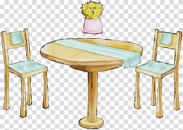Watercolor Drawing, Paint, Wet Ink, Table, Chair, Furniture, Bench, Sitting transparent background PNG clipart