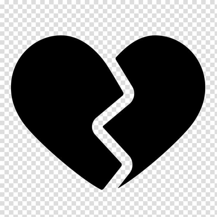 Love Background Heart, Silhouette, Broken Heart, Breakup, Drawing, Logo, Symbol, Blackandwhite transparent background PNG clipart
