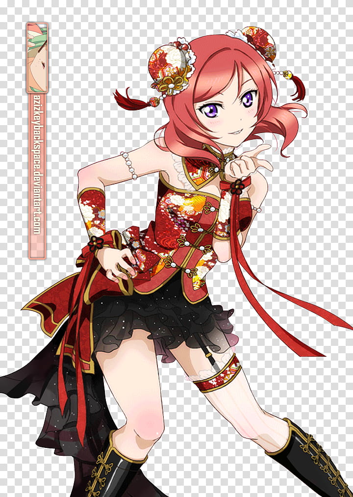 #&#; Nishikino Maki (Love Live! Card) SR, Render, pink haired girl anime transparent background PNG clipart