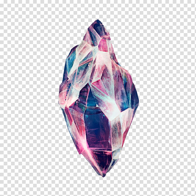 M I N E R A L S, pink and blue crystal shard transparent background PNG clipart