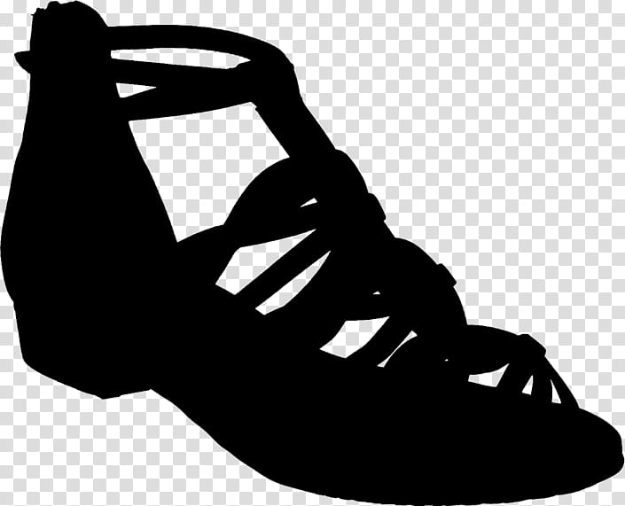 Shoe Footwear, Sandal, Walking, Line, Silhouette, Black M, High Heels, Blackandwhite transparent background PNG clipart