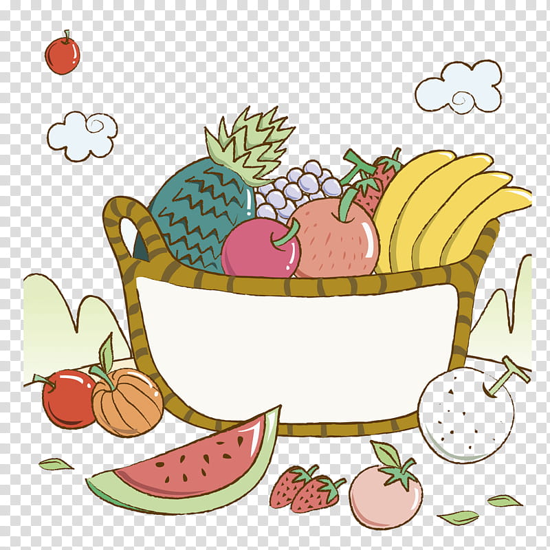 Banana Split, Fruit, Basket, Banaani, Watermelon, Painting, Drawing, Pineapple transparent background PNG clipart