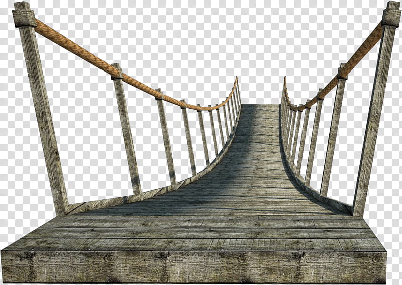 Wooden Bridge  Suspension Bridge , grey wooden bridge illustration transparent background PNG clipart