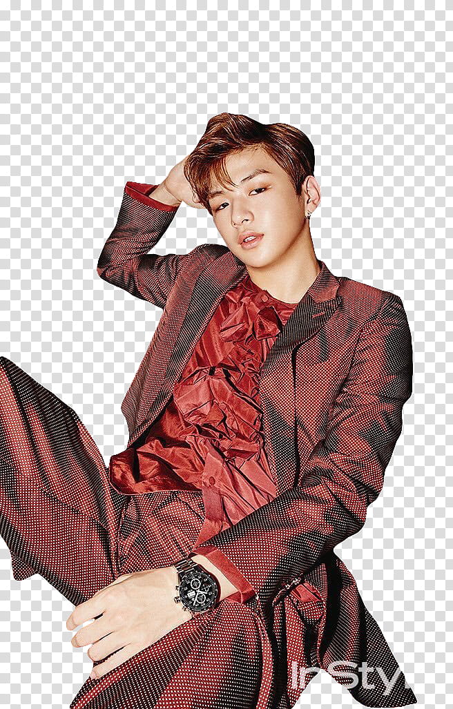KANG DANIEL WANNA ONE, women's red and black plaid dress shirt transparent background PNG clipart