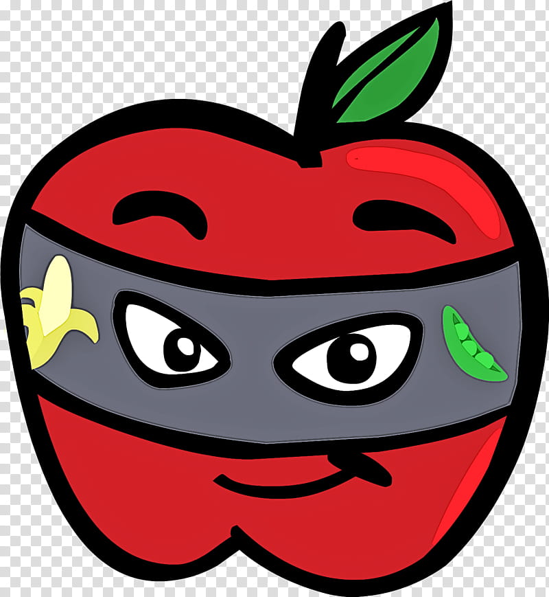 black cartoon face green facial expression, Red, Fruit, Head, Cheek transparent background PNG clipart