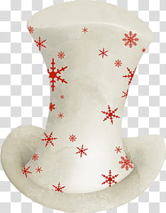 white and orange snowflakes print high top hat transparent background PNG clipart