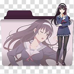 Anime Girls Folder Icon Spring  v, Kasumigaoka Utaha transparent background PNG clipart