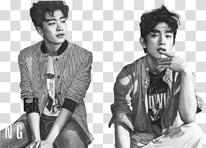 man wearing denim jacket transparent background PNG clipart thumbnail