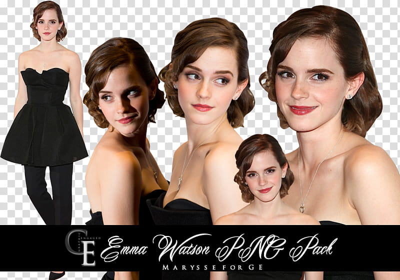 Emma Watson, Emma Watson collage with text overlay transparent background PNG clipart