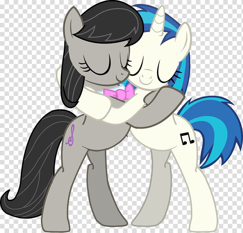 MLP Shipping, Octavia and Vinyl Scratch Hugging transparent background PNG clipart