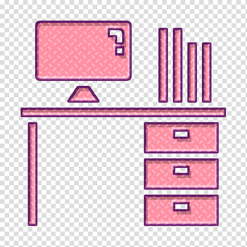 Desktop icon Desk icon Office Stationery icon, Desktopicon, Pink, Furniture, Line, Material Property, Table, Drawer transparent background PNG clipart