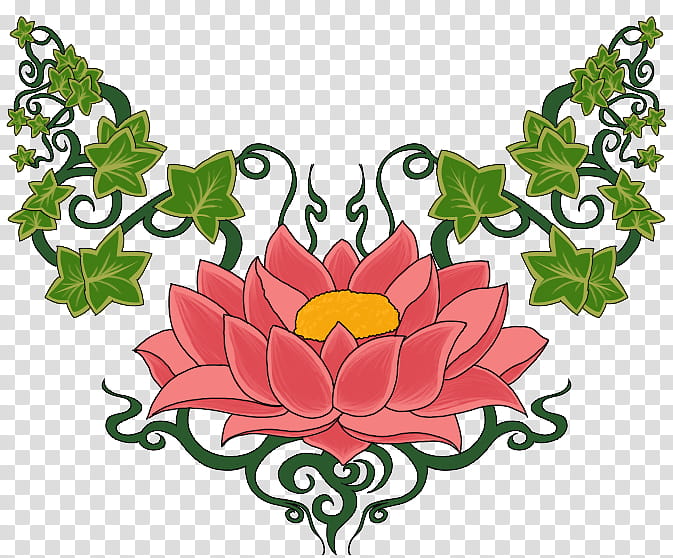 lotus, red and green petaled flowers transparent background PNG clipart