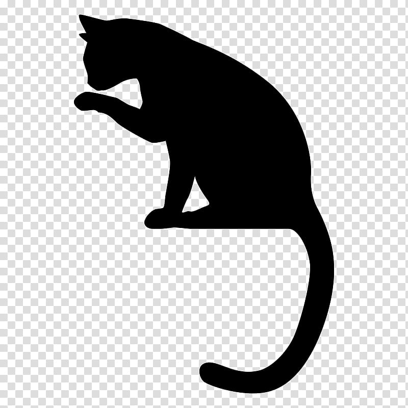 tail cat silhouette small to medium-sized cats black-and-white, Small To Mediumsized Cats, Blackandwhite, Claw, Black Cat transparent background PNG clipart