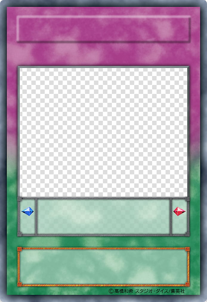 JP YGO Series  Devamped Blanks, empty purple and green duel card transparent background PNG clipart
