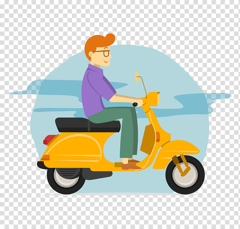 Motorcycle Riding Toy, Scooter, Moped, Vespa, Flat Design, Transport, Vehicle, Cartoon transparent background PNG clipart