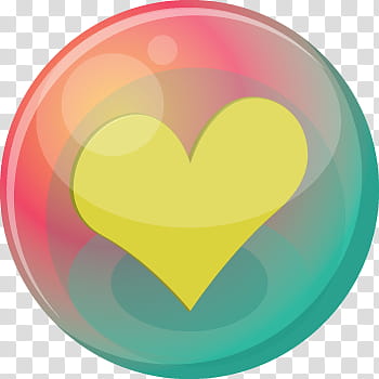 Heart Bubble Icons, yellow, round yellow and multicolored heart illustration transparent background PNG clipart
