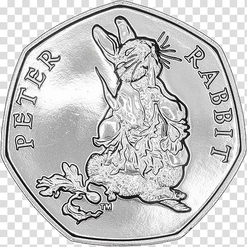 Peter Rabbit, Coin, Tale Of Peter Rabbit, Tale Of The Flopsy Bunnies, Tale Of Squirrel Nutkin, Fifty Pence, Tale Of Mrs Tiggywinkle, Tale Of Jemima Puddleduck transparent background PNG clipart