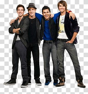 Big time rush, four men smiling taking transparent background PNG clipart