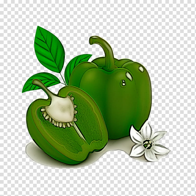 bell pepper green capsicum natural foods vegetable, Plant, Green Bell Pepper, Pimiento, Leaf, Paprika, Fruit, Nightshade Family transparent background PNG clipart