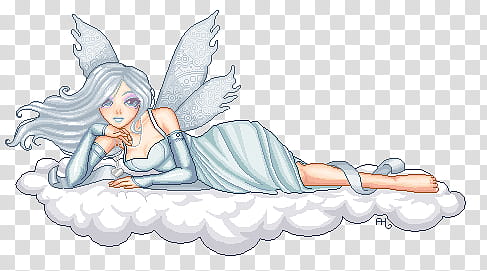 Ethereal Cloud fairy, angel drawing transparent background PNG clipart