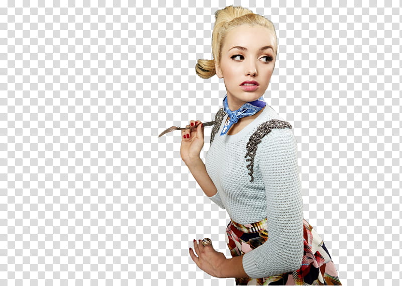 Peyton List, woman in white long-sleeved shirt transparent background PNG clipart