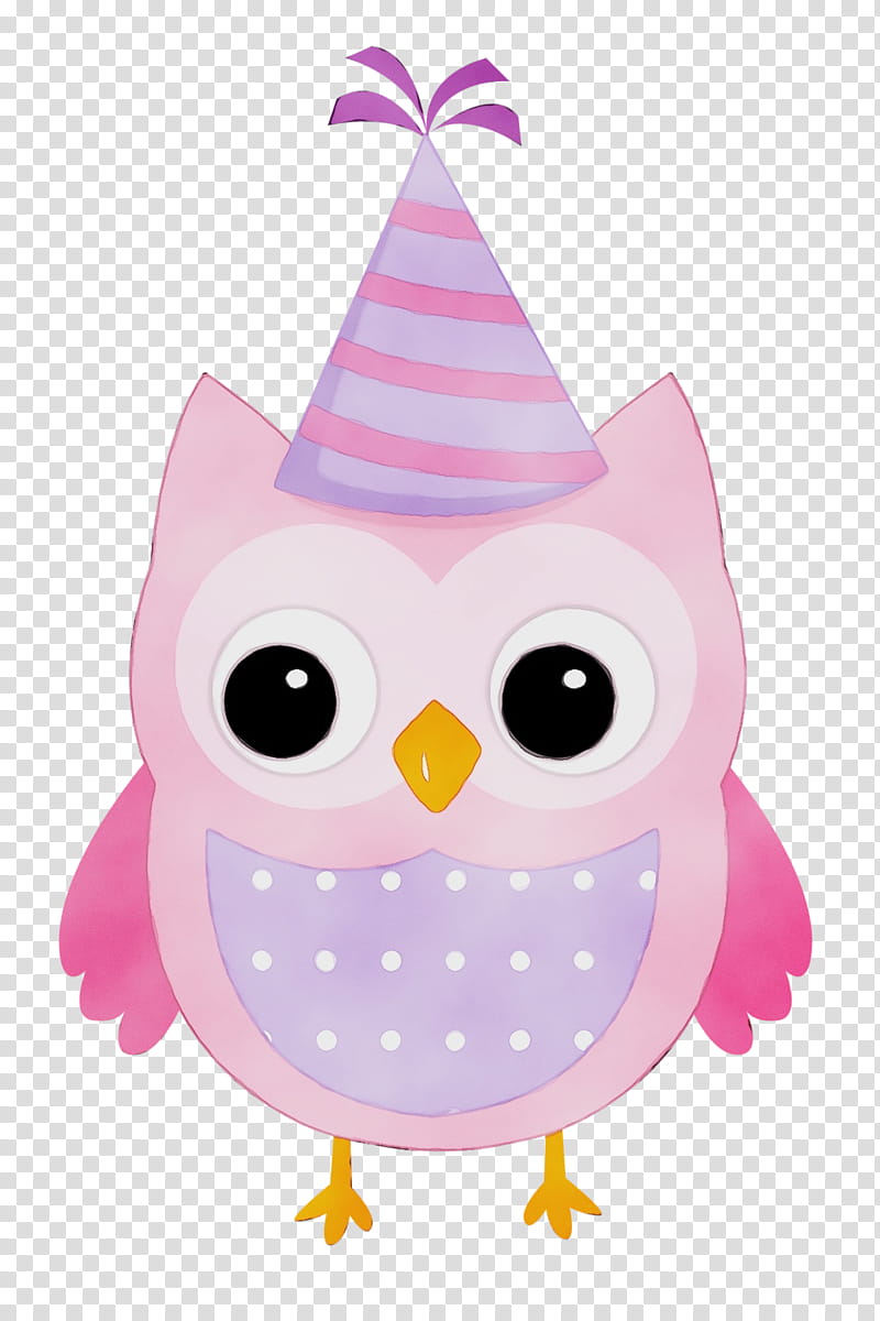 Birthday Hat, Watercolor, Paint, Wet Ink, Owl, Birthday
, Cuteness, Blank Owl transparent background PNG clipart