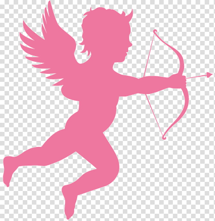 Kiss, Cupid, Silhouette, Psyche Revived By Cupids Kiss, Drawing, Pink, Athletic Dance Move, Magenta transparent background PNG clipart