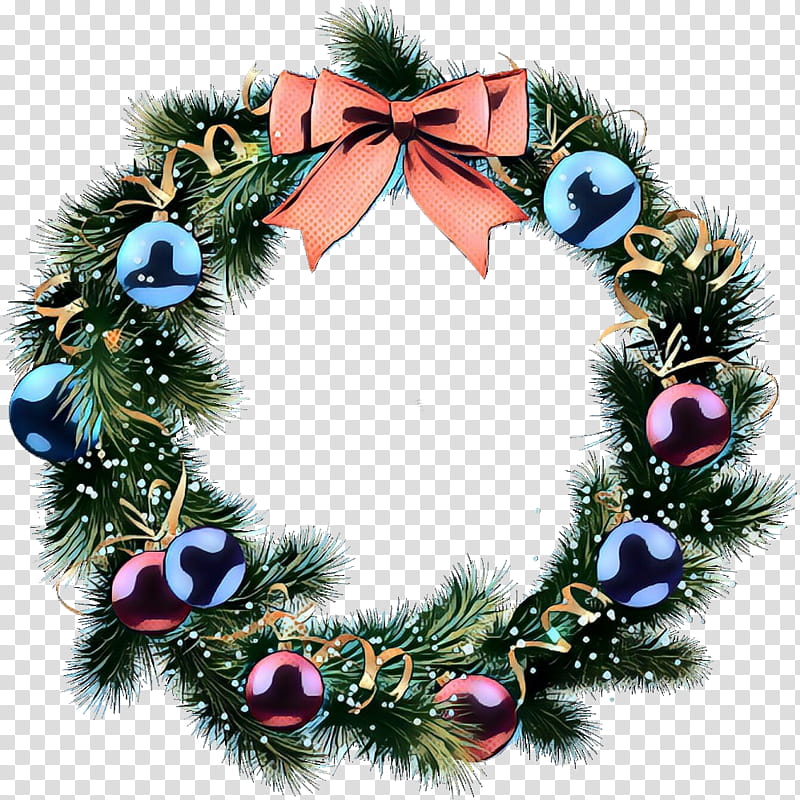 Christmas decoration, Pop Art, Retro, Vintage, Wreath, Oregon Pine, Colorado Spruce, Tree transparent background PNG clipart