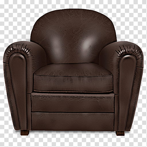 club chair furniture chair leather brown, Recliner, Couch, Armrest transparent background PNG clipart