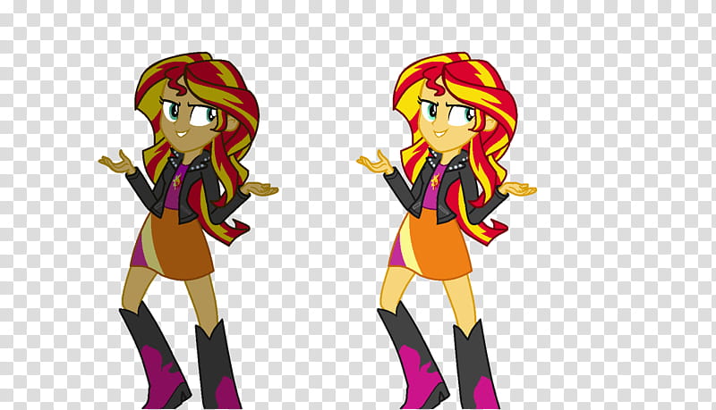 Sunset Shimmer Equestria Girl, red-and-brown-haired girl wearing black jacket illustration transparent background PNG clipart