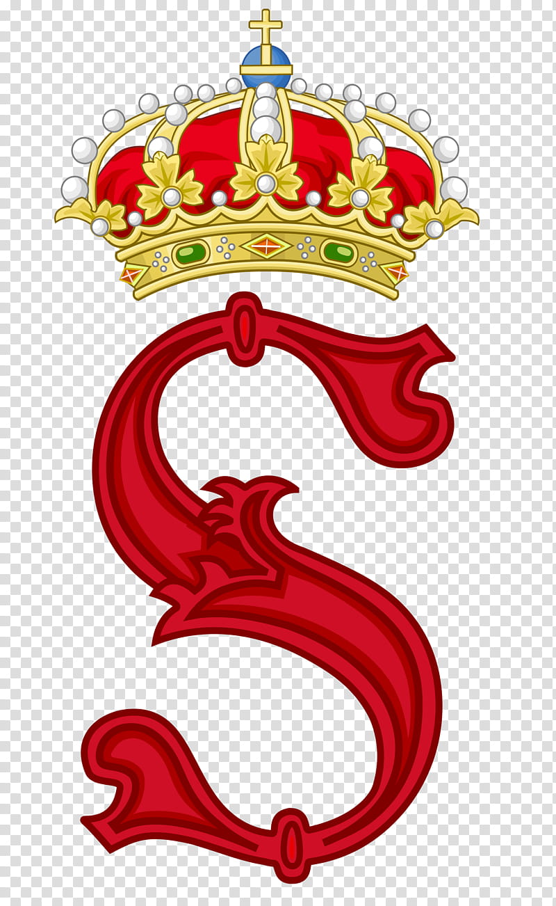 Red Christmas Ornament, Royal Cypher, Spain, Monogram, Princess, Monarch, Queen Regnant, British Royal Family transparent background PNG clipart
