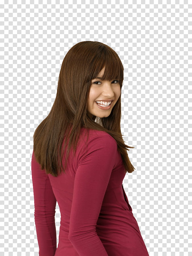 Demi in Camp Rock, red long-sleeved shirt transparent background PNG clipart