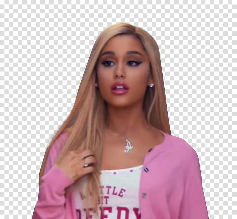 ARIANA GRANDE THANK YOU NEXT, Ariana Grande wearing pink button-up top